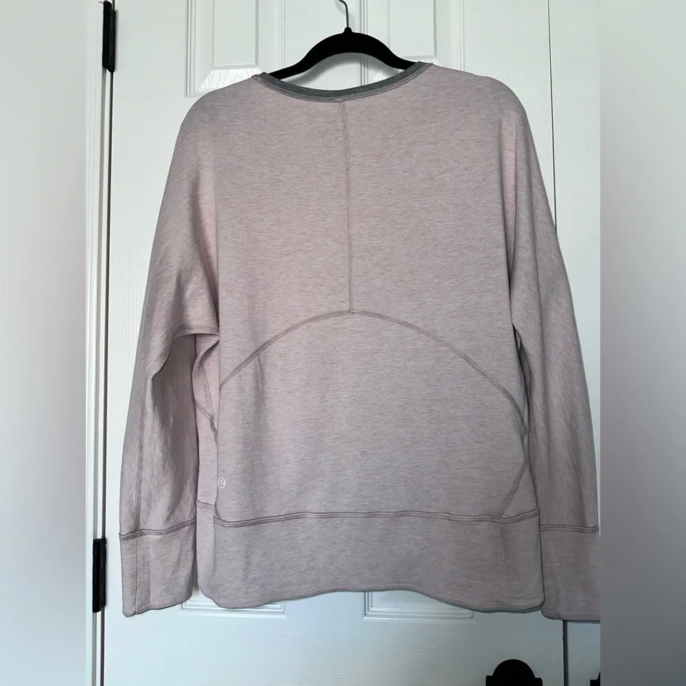 Lululemon Time Out Crew Reversible Heathered Bleached Coral/Heather Medium Grey - Picture 6 of 12